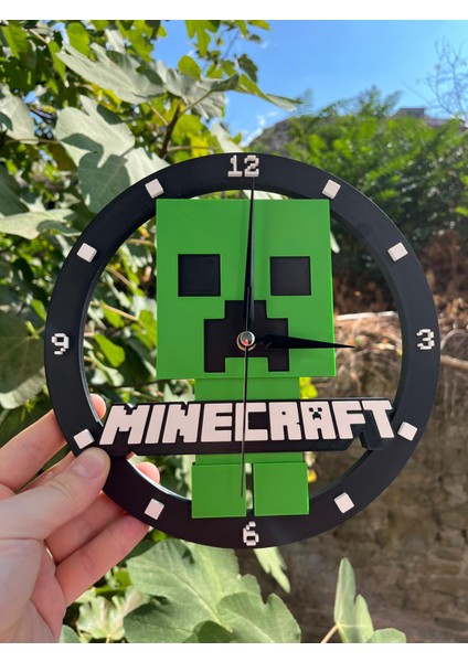 Minecraft Creeper Duvar Saati 3D