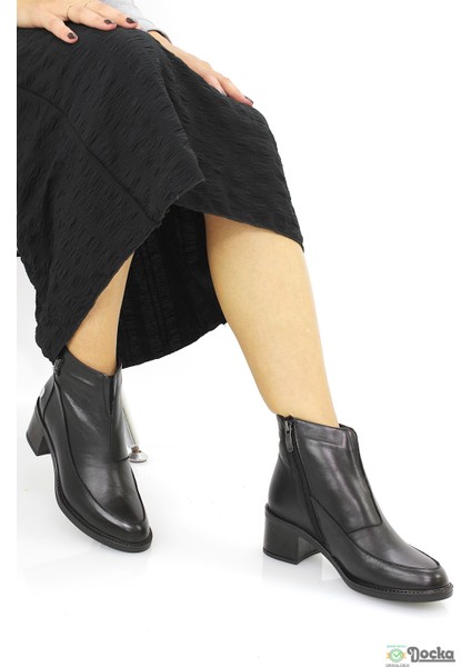 Mammimia Kadın Hakiki Deri Ortopedik Klasik Kalın Topuklu Bot M26/KB1910 fırsatları