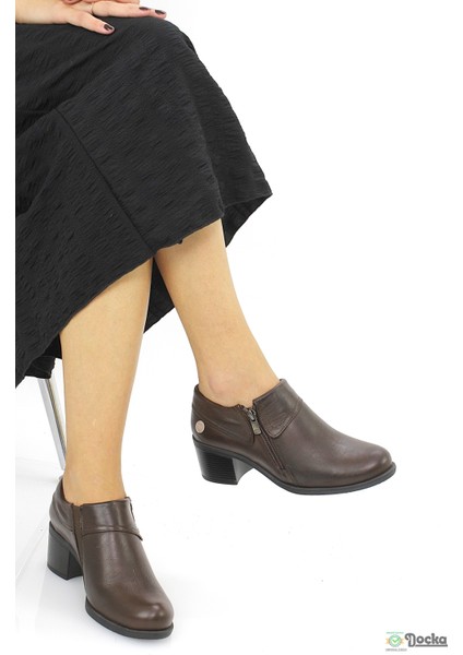 Mammimia Kadın Kalın Kısa Topuklu Hakiki Deri Klasık Ayakkabı M26/KA3725 indirimleri