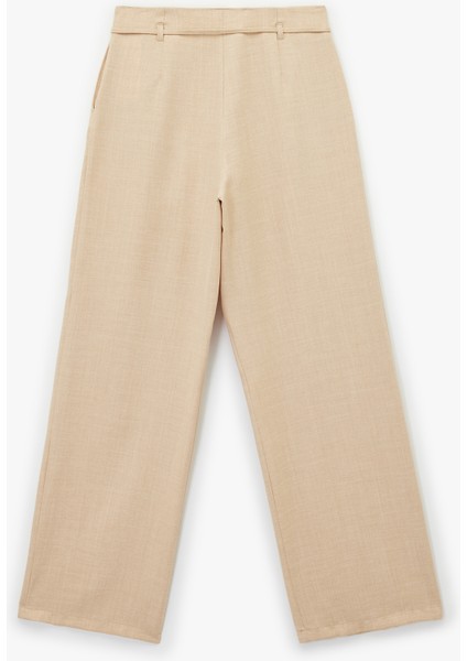 Beli Bağcıklı Pileli Düz Geniş Paça Palazzo Pantolon fiyatları