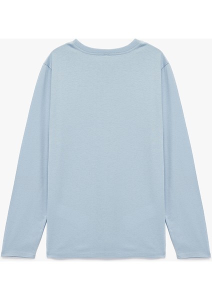 Bisiklet Yaka Pamuklu Baskılı Uzun Kollu Tişört fiyatları