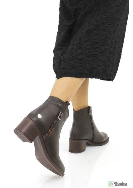 Mammimia Kadın Hakiki Deri Ortopedik Klasik Kalın Topuklu Bağcıksız Bot M26/KB8025 fiyatları