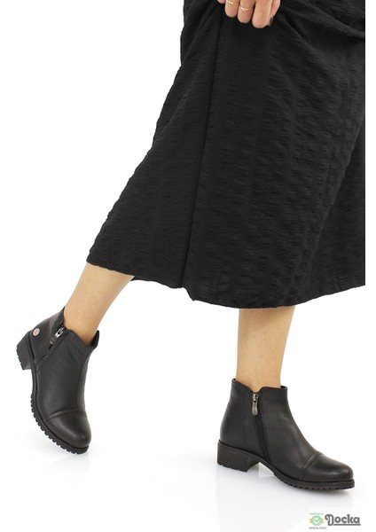 Mammimia Kadın Hakiki Deri Ortopedik Düz Taban Kısa Klasik Tarz Bot M26/KB1615 indirimleri