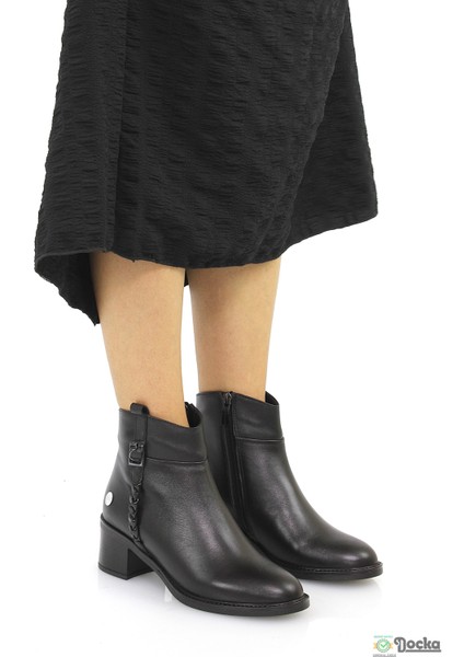 Mammimia Kadın Hakiki Deri Ortopedik Klasik Kalın Topuklu Bağcıksız Bot M26/KB8025 fiyatları