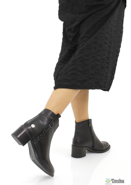 Mammimia Kadın Hakiki Deri Ortopedik Klasik Kalın Topuklu Bağcıksız Bot M26/KB8025 indirimleri