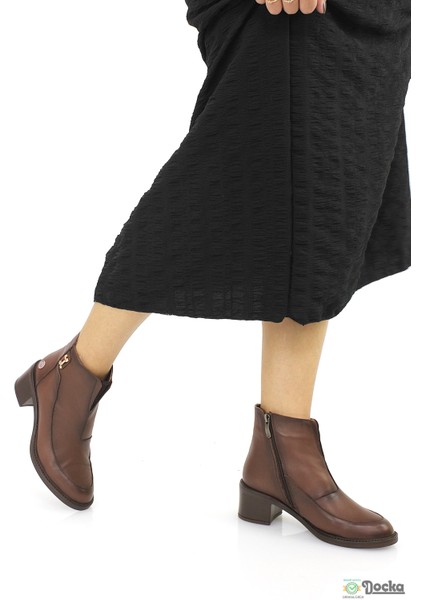 Mammimia Kadın Hakiki Deri Ortopedik Klasik Kalın Topuklu Bot M26/KB1910 modelleri