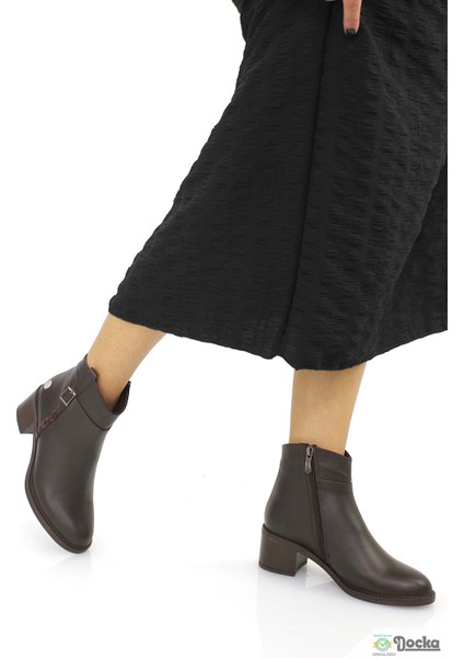 Mammimia Kadın Hakiki Deri Ortopedik Klasik Kalın Topuklu Bağcıksız Bot M26/KB8025 modelleri