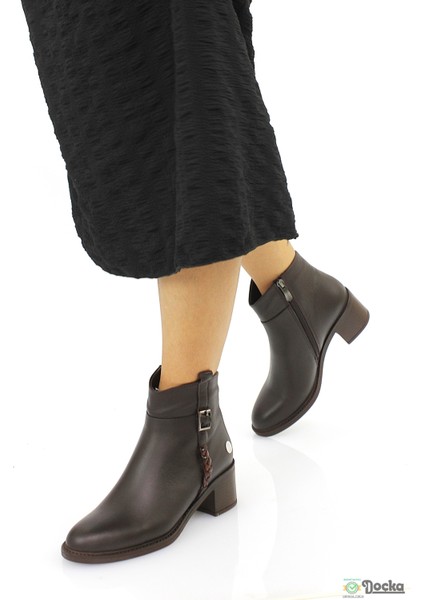 Mammimia Kadın Hakiki Deri Ortopedik Klasik Kalın Topuklu Bağcıksız Bot M26/KB8025 fırsatları