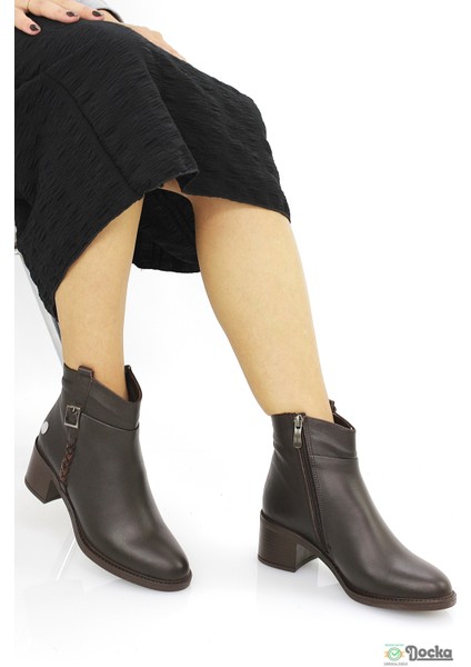 Mammimia Kadın Hakiki Deri Ortopedik Klasik Kalın Topuklu Bağcıksız Bot M26/KB8025 indirimleri