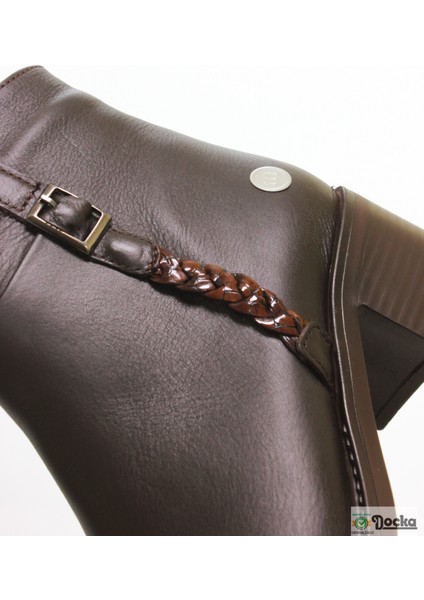 Mammimia Kadın Hakiki Deri Ortopedik Klasik Kalın Topuklu Bağcıksız Bot M26/KB8025