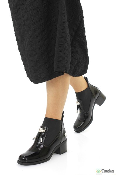 Mammimia Kadın Kısa Kalın Topuklu Bağcıksız Hakiki Deri Ortopedik Kısa Klasik Bot M26/KB1805 fiyatları