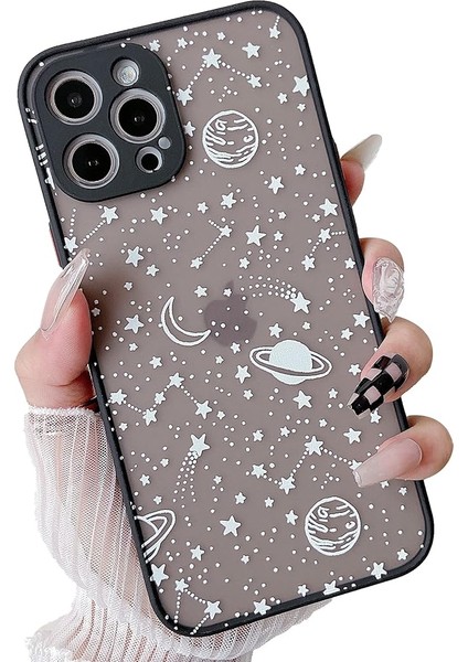 iPhone 12 Promax Kılıfı, 6,7 Inç, Planet Sky Yıldız Desenli Koruyucu Telefon Kılıfı Yarı Saydam Buzlu Sert Pc Arka Kılıf iPhone 12 Promax Için Silikon Tampon Kapağı, Beyaz Gökyüzü I (Yurt Dışından)