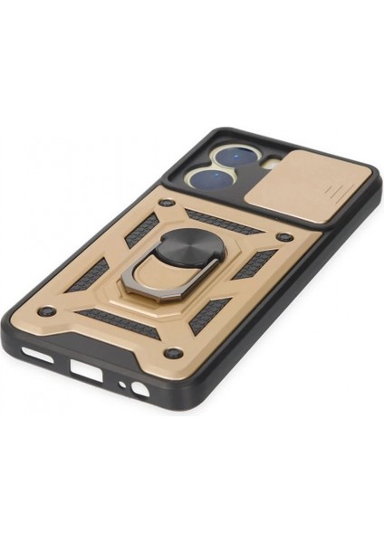 Vivo Y16 Kılıf Pars Lens Yüzüklü Silikon - Gold fırsatları