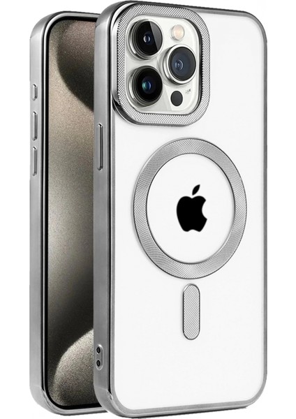 iPhone 15 Pro Kılıf Kronos Magsafe Kapak - Titanyum Gri
