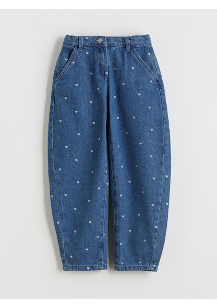 Balloon Fit Kız Çocuk Jean Pantolon (W5)