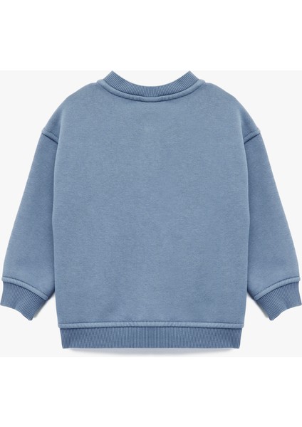 Düğme Detaylı Uzun Kollu Bisiklet Yaka Basic Sweatshirt fiyatları