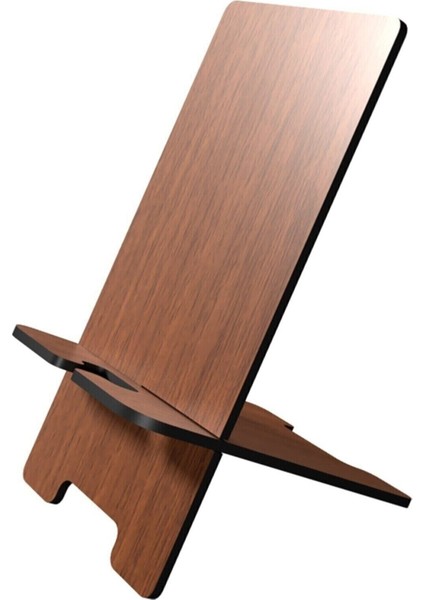 Kahverengi Ahşap Portatif Telefon Tutucu, Şarjlı Masaüstü Destek