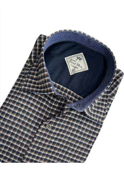 Klasik %100 Cotton Uzun Kollu Terletmeyen Kışlık Flanel Kumaş Çok Renk Gömlek (Regular Kalıp) fiyatları