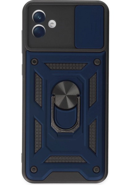 Samsung Galaxy A04 Kılıf Pars Lens Yüzüklü Silikon - Lacivert