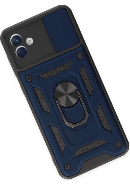 Samsung Galaxy A04 Kılıf Pars Lens Yüzüklü Silikon - Lacivert modelleri