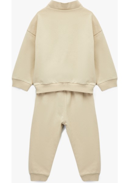 Dik Yaka Fermuar Detaylı Uzun Kollu Pamuklu Basic Eşofman Takımı fiyatları