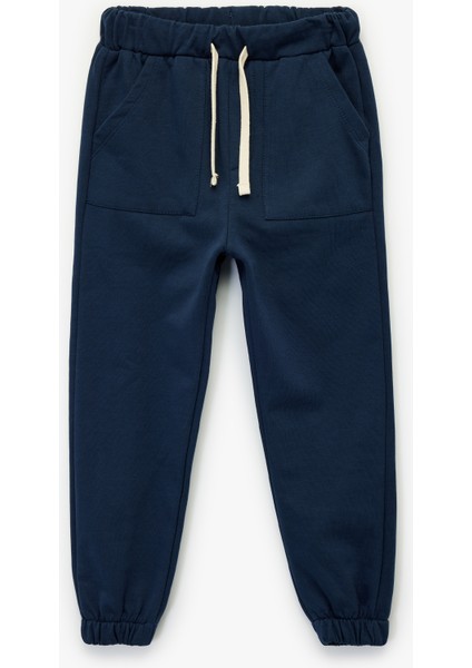 Pamuklu Beli Bağcıklı Cep Detaylı Basic Eşofman Altı