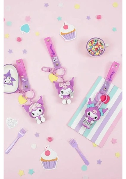 Sanrio Lisanslı Kuromi Figürlü Anahtarlık
