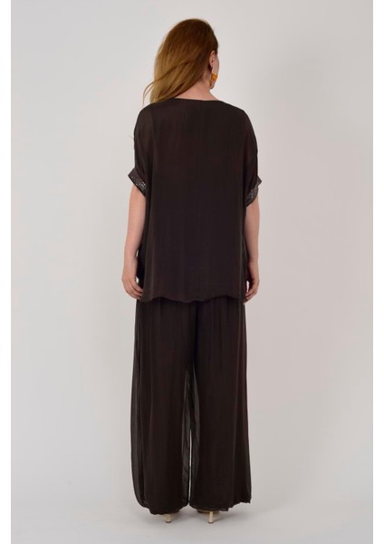 Italyan Yarasa Kollu Payetli Ipek Bluz fırsatları