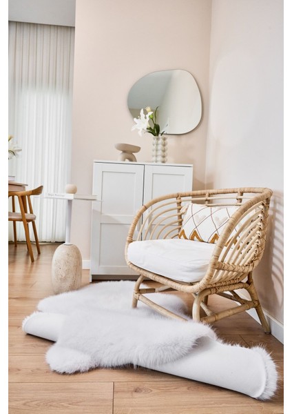 Reiki Beyaz - Kalın Peluş Halı | Yıkanabilir Süet Tabanlı fırsatları