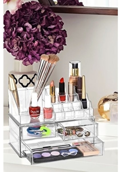 Makyaj Organizeri Şeffaf Akrilik Malzeme ile Düzenli ve Şık Görünüm Sunar fiyatları