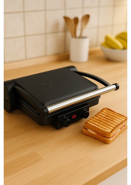 Çok Amaçlı Tost Makinesi, Çift Yönlü Izgara ve Döküm Plakalar, Beyaz