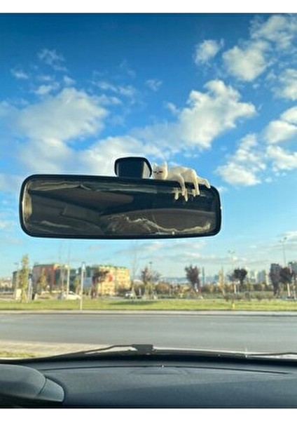 Uyuyan Kedi Araba Dikiz Ayna Süsü Sert Plastik Malzeme ile Universal Uyumlu modelleri