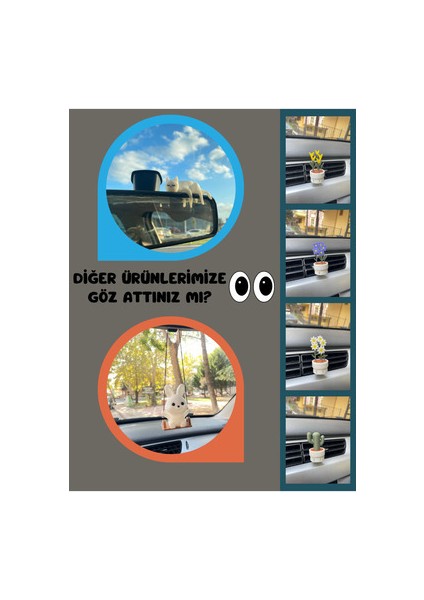 Uyuyan Kedi Araba Dikiz Ayna Süsü Sert Plastik Malzeme ile Universal Uyumlu fırsatları