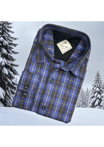 Klasik %100 Cotton Uzun Kollu Terletmeyen Kışlık Flanel Kumaş Çok Renk Gömlek (Regular Kalıp)