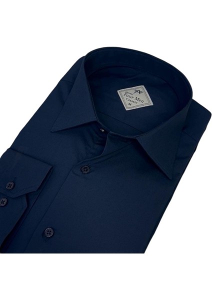 Linen Keten Klasik %100 Cotton Uzun Kollu Terletmeyen Lacivert Gömlek (Regular Kalıp) fiyatları