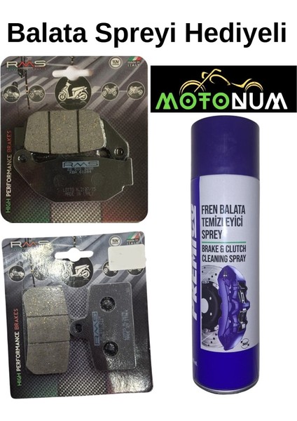 Cf Moto Sr 250 Sonrası Ön ve Arka Fren Balata Takımı Rms Balata Spreyi Hediyeli RM80