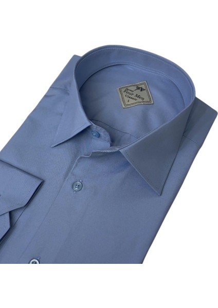 Linen Keten Klasik %100 Cotton Uzun Kollu Terletmeyen Mavi Gömlek (Regular Kalıp) fiyatları