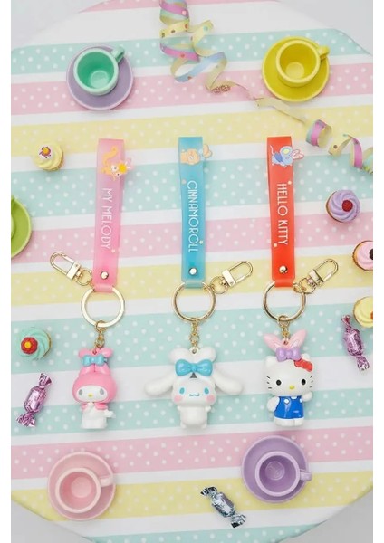 Sanrio Lisanslı Fiyonk Serisi Anahtarlık - Hello Kitty - Cinnamoroll - My Melody