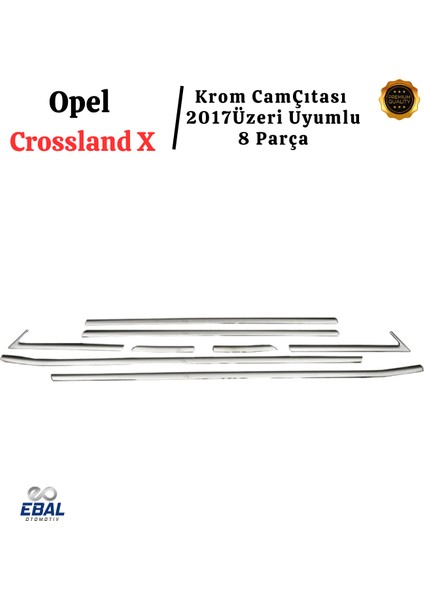 Opel Crossland x Krom Cam Çıtası 8 Prç. P.çelik 2017-2021 Paslanmaz Çelik fırsatları