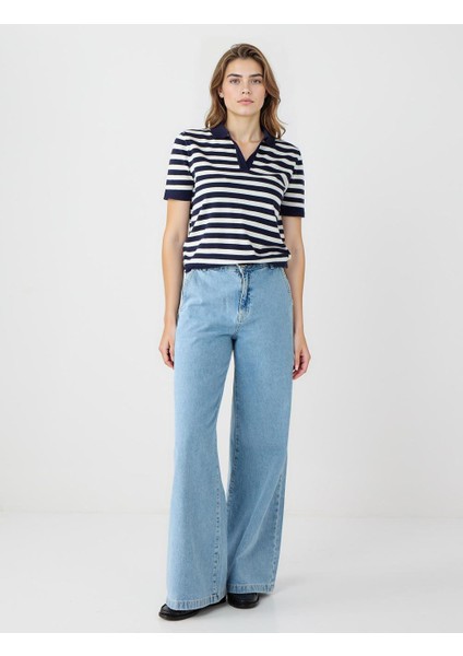 Lacivert Gömlek Yaka Dar Kesim Triko Tişört fiyatları