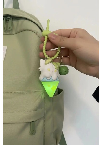 Mikko Lisanslı Dondurma Şekilli Işıklı Anahtarlık - Misket Limon