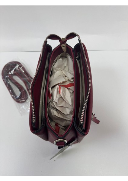 , Çok Gözlü , bordo bayan Omuz ve Çapraz Çantası