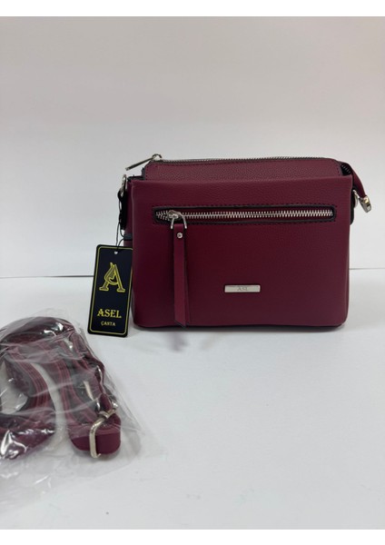 , Çok Gözlü , bordo bayan Omuz ve Çapraz Çantası