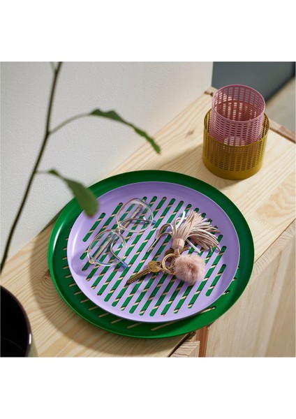 Yuvarlak Tepsi, Yeşil-Lila, 2 Parça modelleri