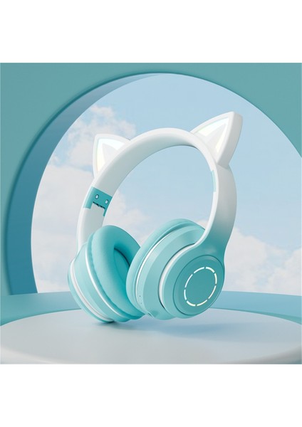 Aydınlık Bluetooth Kulaklık Kulaklık Degrade Renkli Kedi Kulaklı Yüksek Değerli Çağrı Oyun Kulaklığı Hediye Evrensel (Yurt Dışından)