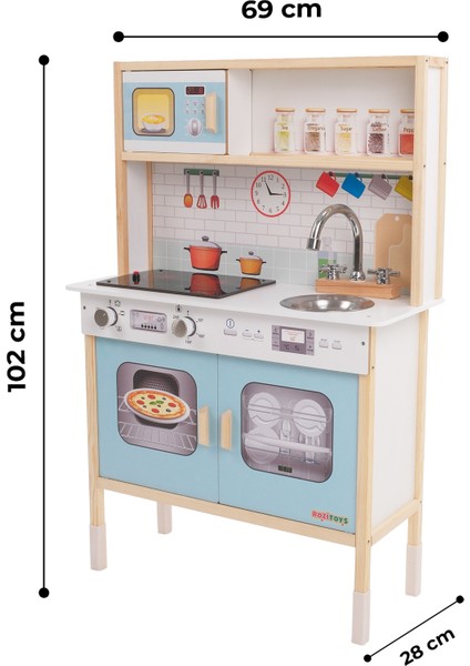 Ledli Ahşap Oyuncak Mutfak ~ Montessori Mutfak, Çocuk Mutfağı, Hediye Halı DBG102 modelleri