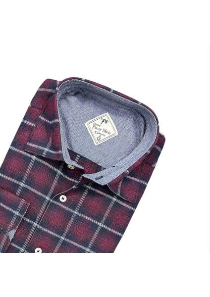 Klasik %100 Cotton Uzun Kollu Terletmeyen Kışlık Flanel Kumaş Kırmızı Gömlek (Regular Kalıp) fiyatları