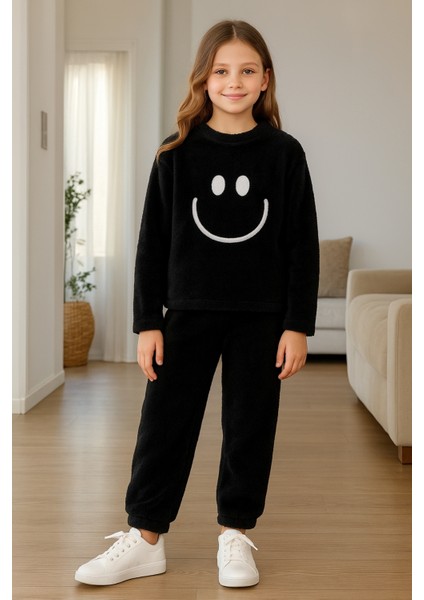 Kız - Erkek Çocuk Gülen Yüz Nakışlı Kışlık Peluş Takım AK4006 fiyatları