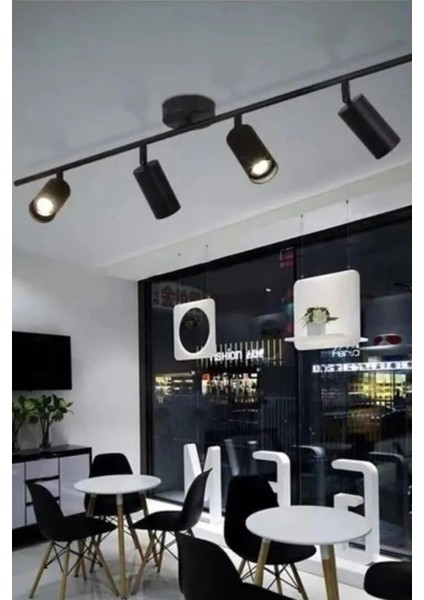 Kopya - Duru Siyah 4'lü Sıralı Spot Ledli Avize