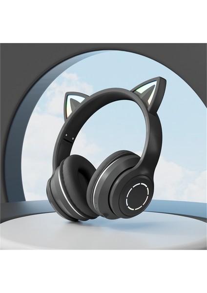 Aydınlık Bluetooth Kulaklık Kulaklık Degrade Renkli Kedi Kulaklı Yüksek Değerli Çağrı Oyun Kulaklığı Hediye Evrensel (Yurt Dışından)
